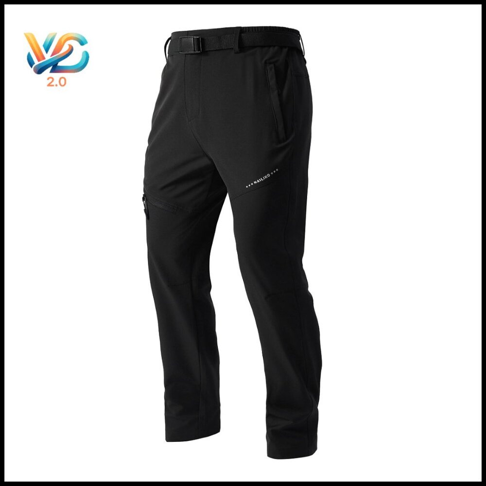 Men's Quick-Dry Hiking Cargo Pants Stretch Waist Lightweight Waterproof
